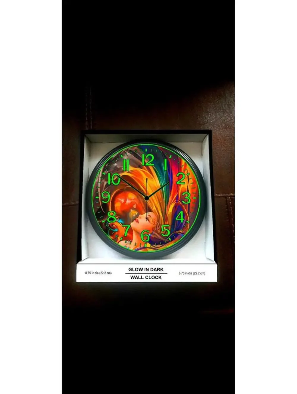 Glow in the Dark Wall Clock Cat Fairy Mystikal Angel Glow Clock